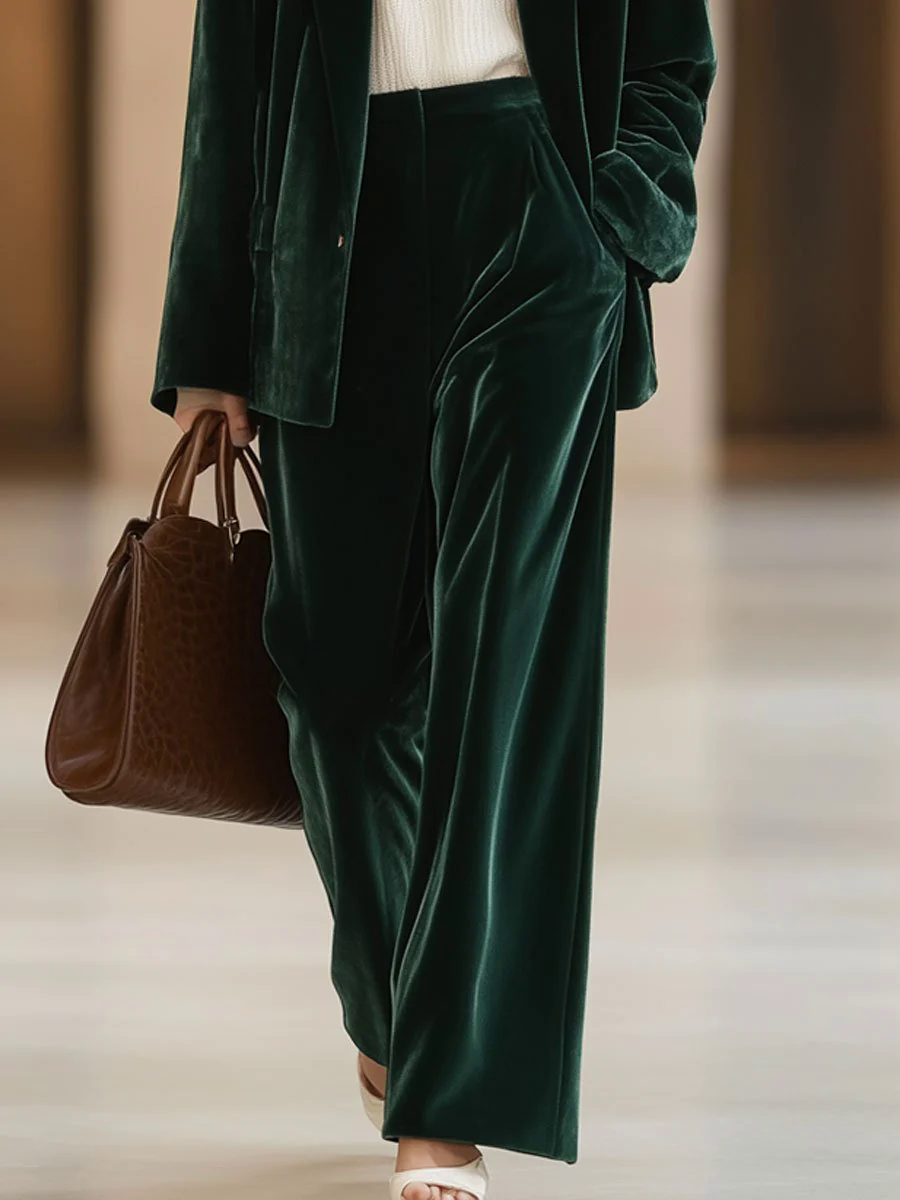 【24-hour shipping out】Casual Loose Vintage Pocket Velvet Suit Pants