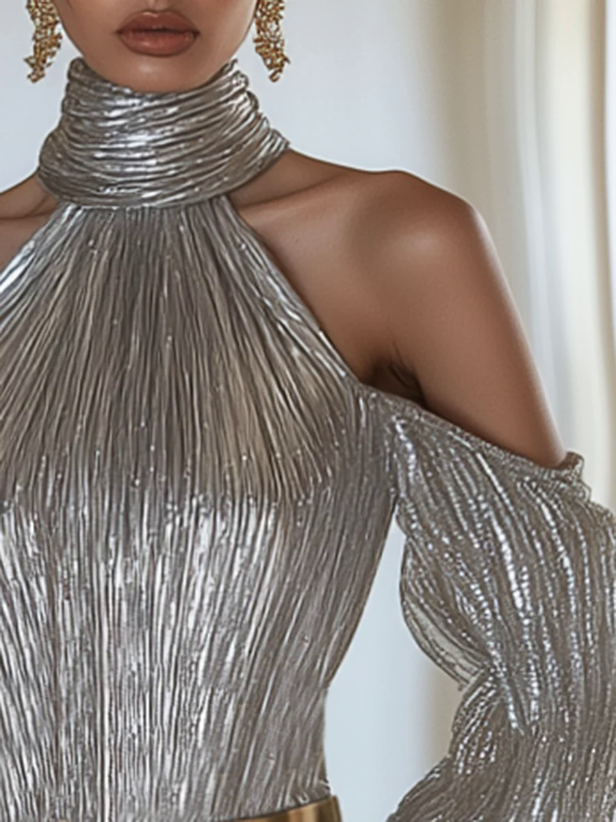 【24-hour shipping】Fashion Halterneck Long Sleeve Shirt