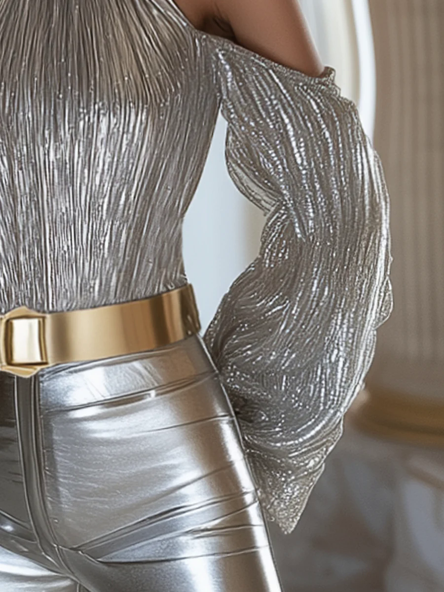 【24-hour shipping】Fashion Halterneck Long Sleeve Shirt